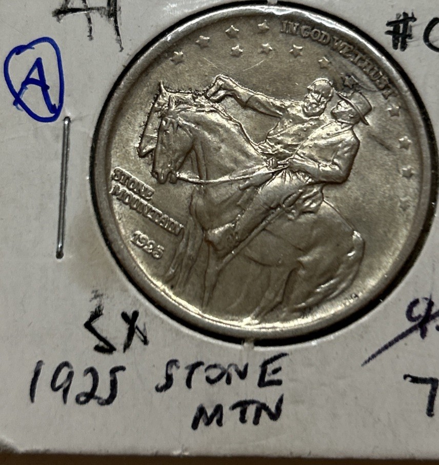 1925 Natural Commem memorial Southern soldier; Silver Half $ Borderline Uncirc