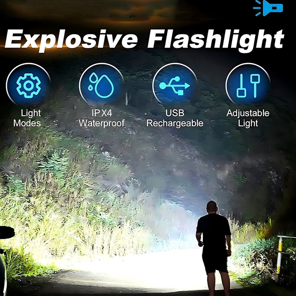 Clip Pocket LED Flashlight Magnetic USB Rechargeable Mini Torch Work Light IPX4