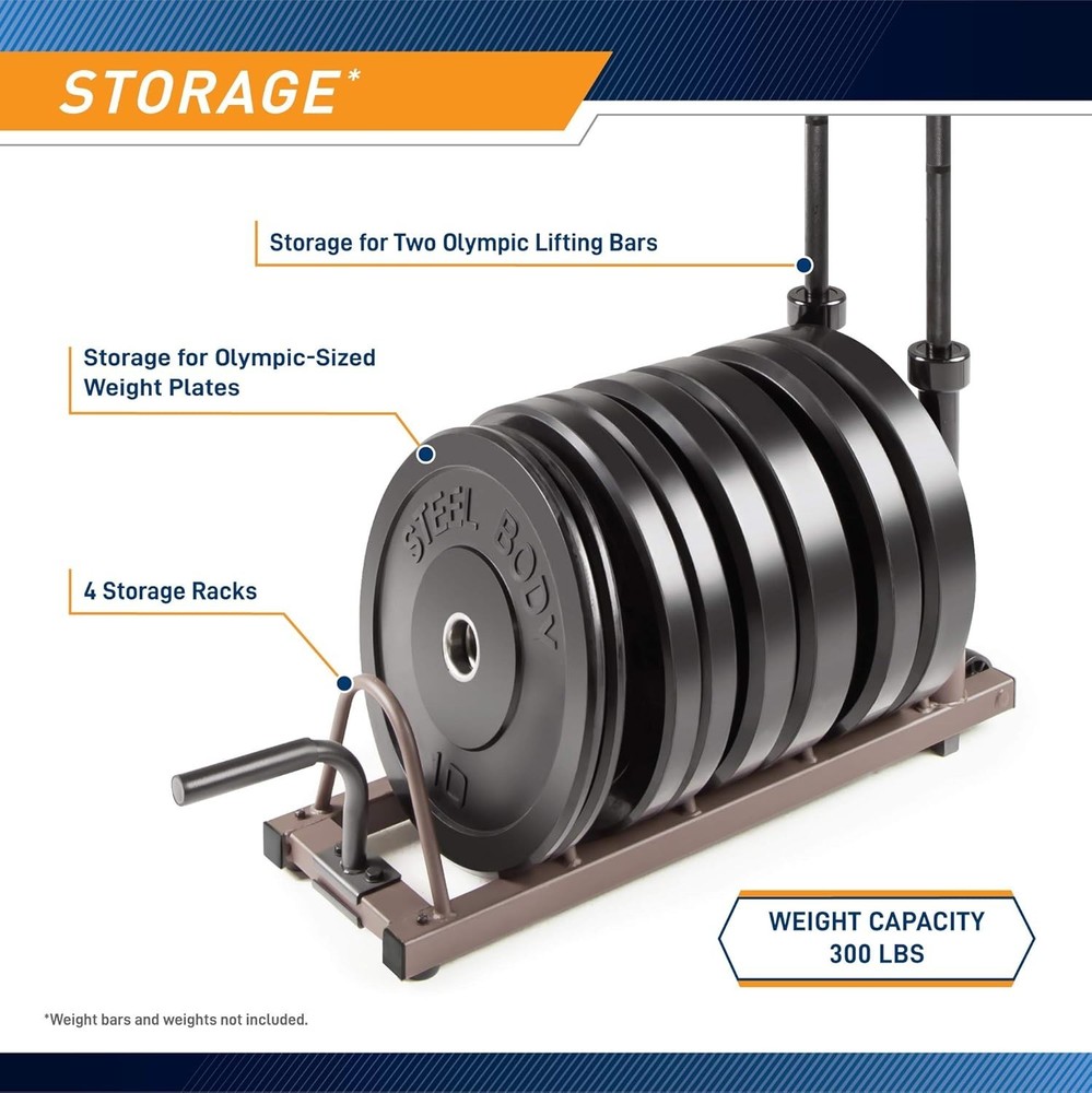 Compact Horizontal Weight Plate Organizer