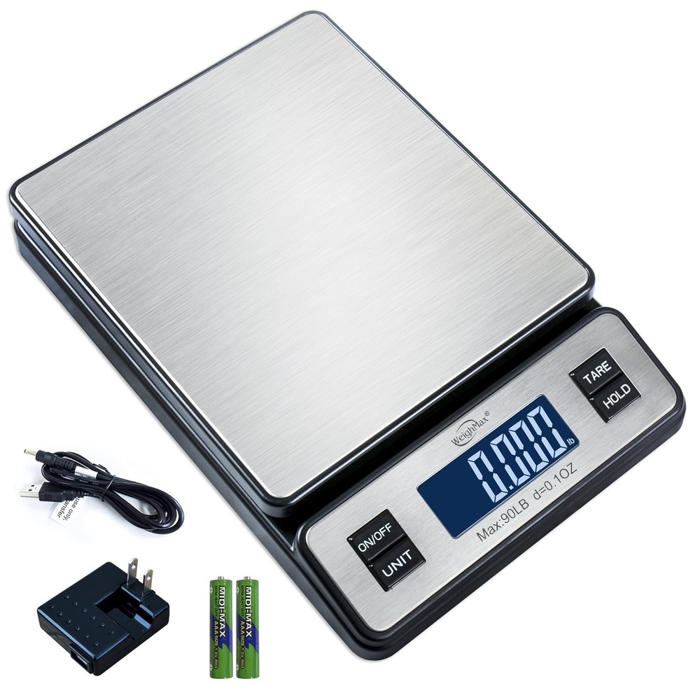 Durable 90lb Digital Postal Scale with AC Adapter