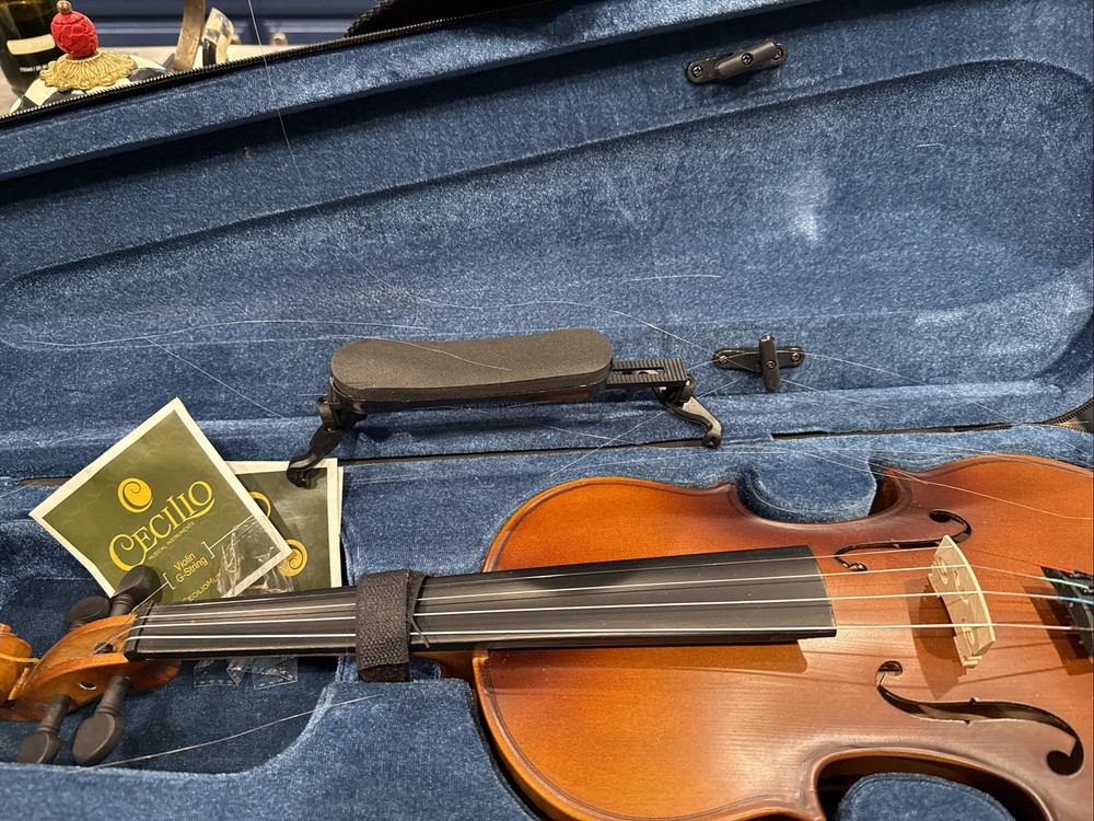 Mendini Violin w/Case, Bow, Extra String, Tuner & Lesson Book, 4/4 MV - Natural