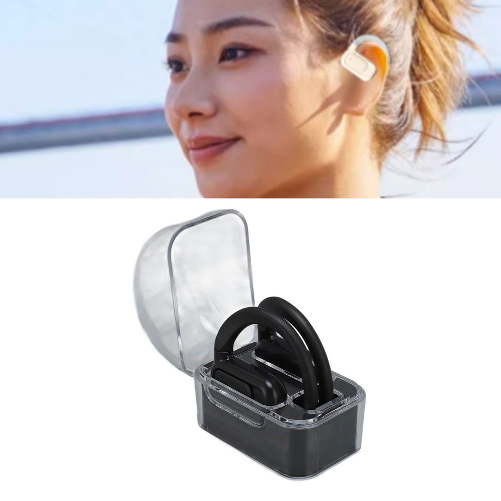 (Black)144 Languages Translator Earbuds Touch Control Earhooks Language