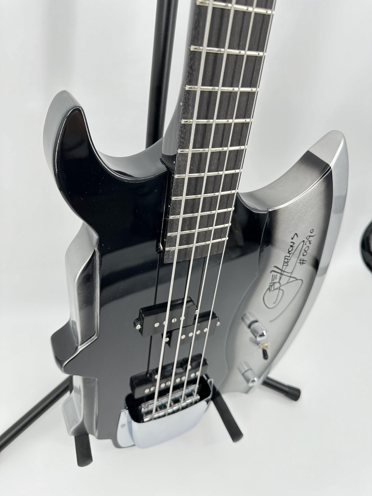 Us Warehouse Axe Bass Gene Simmons Electric Guitar Bass Black 4 Strings