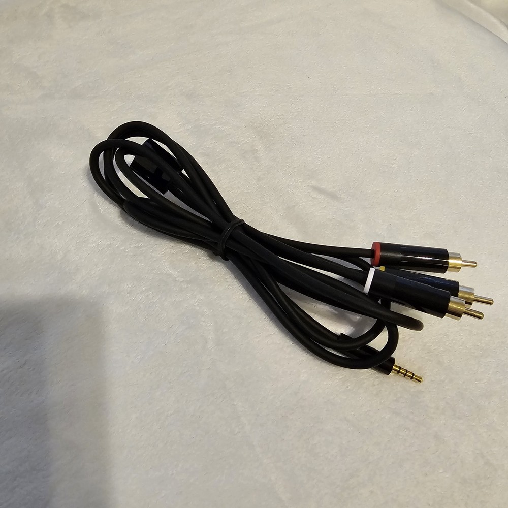OEM Microsoft Xbox 360 E Slim AV Composite Cable 3.5mm To RCA. 6 Ft. Untested.