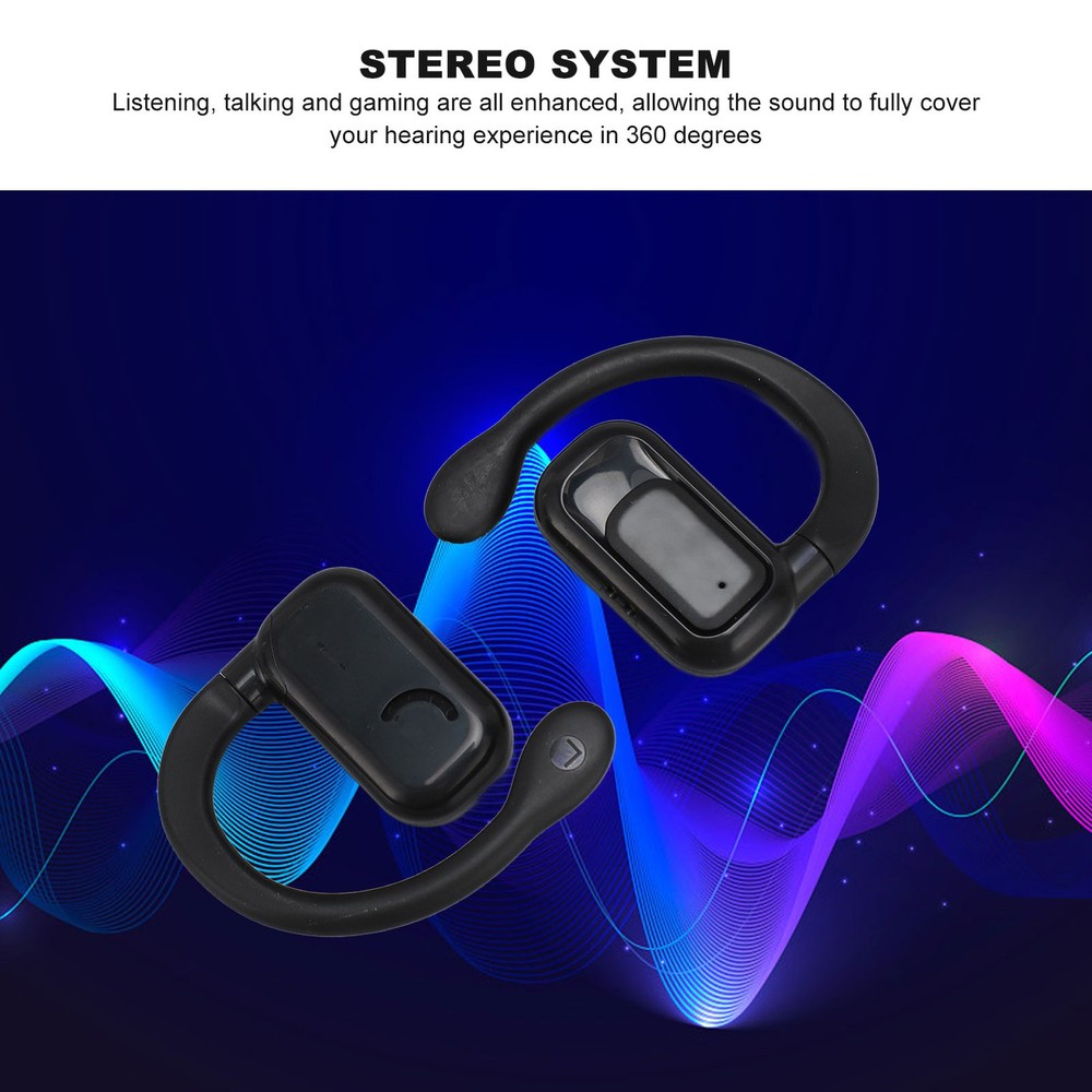 (Black)144 Languages Translator Earbuds Touch Control Earhooks Language