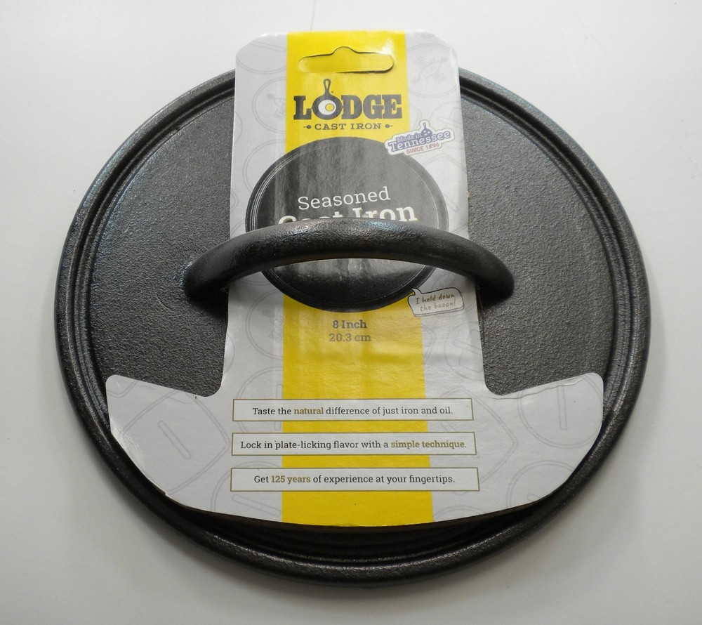 Lodge L8RF1P Round Grill Press 8" Cast Iron Cookware