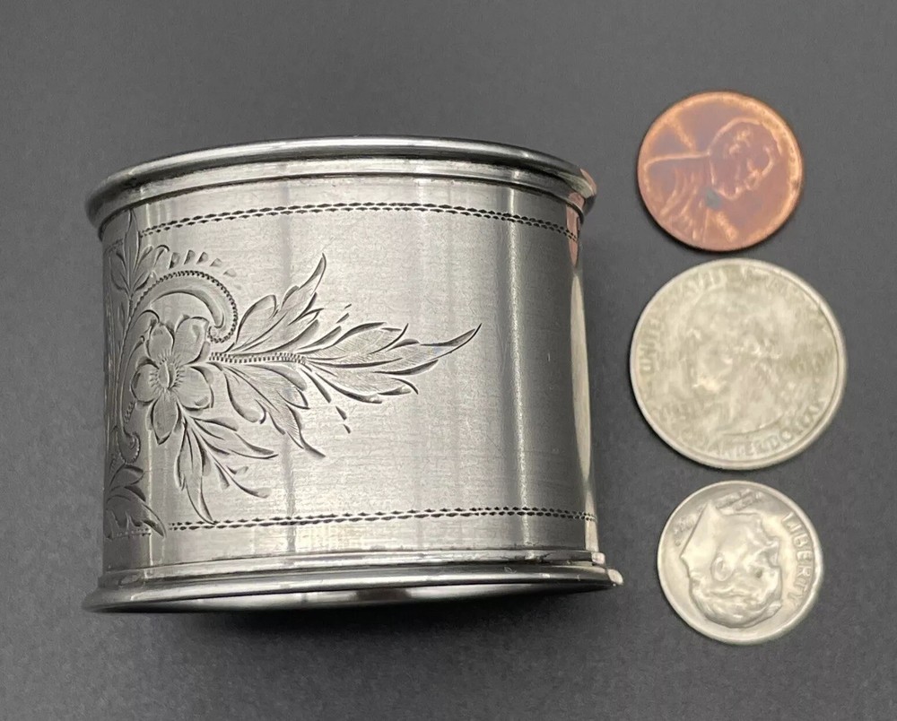 Large 800 Sterling Silver Napkin Ring Name Engraved “Vater”