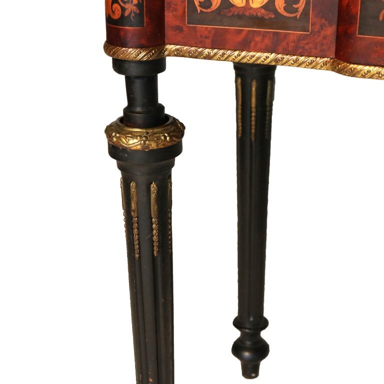 Antique Ebonized, Ormolu & Inlay Card Table C1880