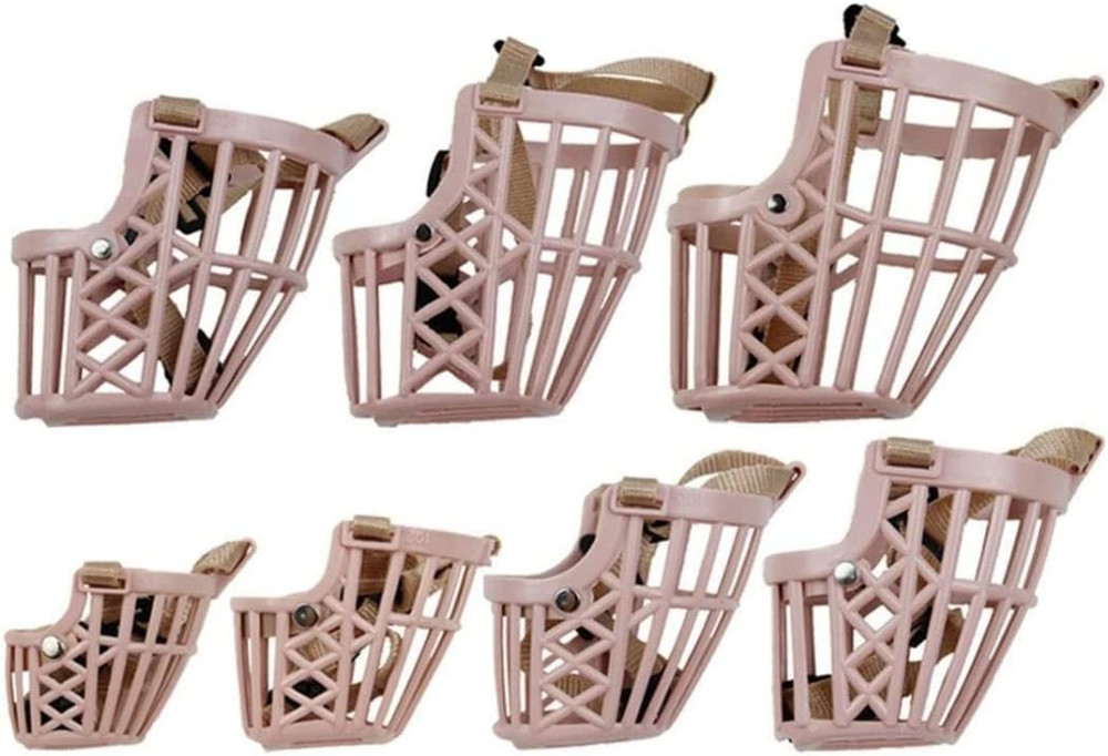 7Pcs/Set Softness Plastic Dog Muzzle, anti Bite Adjustable Pet Basket, Dogs Trai
