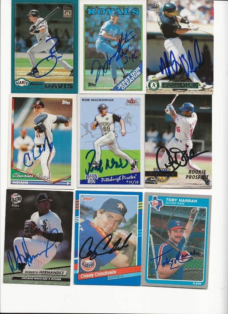 MLB    BASEBALL     9     CARD   AUTOGRAPHED   LOT