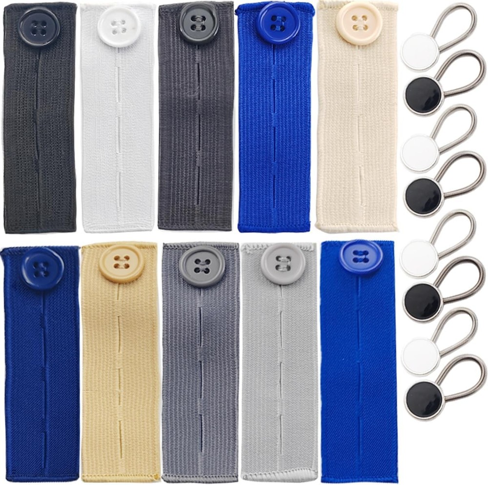 TIHOOD 22PCS Extender Button Set, Flexible Adjustable universal, Multicolored