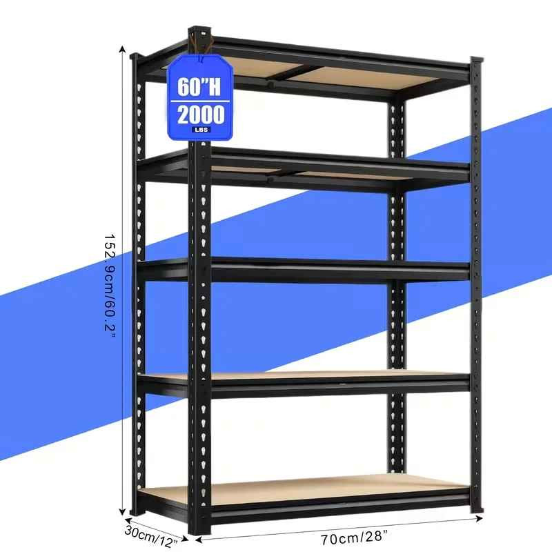 5-Tier Heavy Duty Metal Shelving Unit Garage Shelves Utility Rack Adjustable