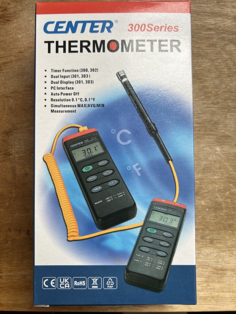 Center 300 Digital Thermometer Type K Unused