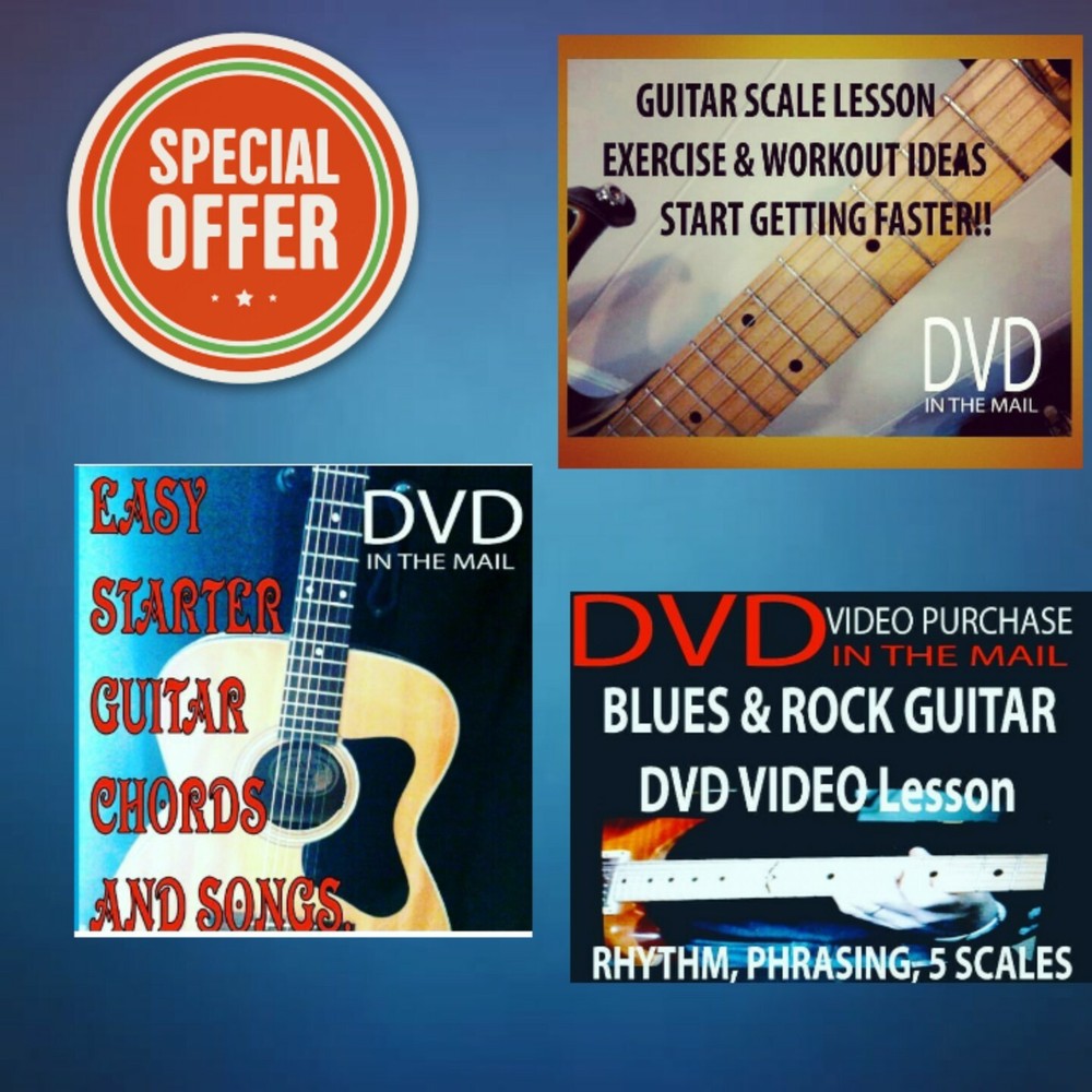 Beginner Guitar Starter Pack - 3 DVDs - Chords, Solos & Scales - Easy Lessons