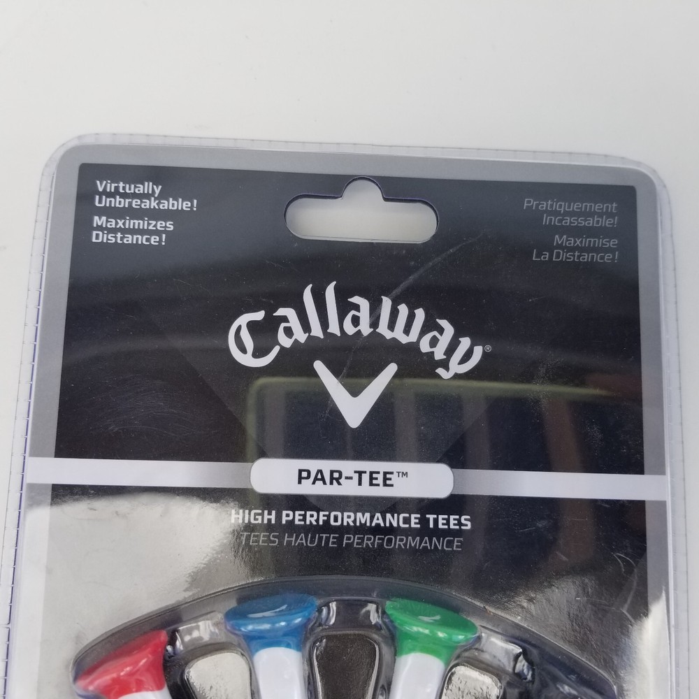 Callaway Par-Tee Plastic Golf Tees, White, 4 Pack