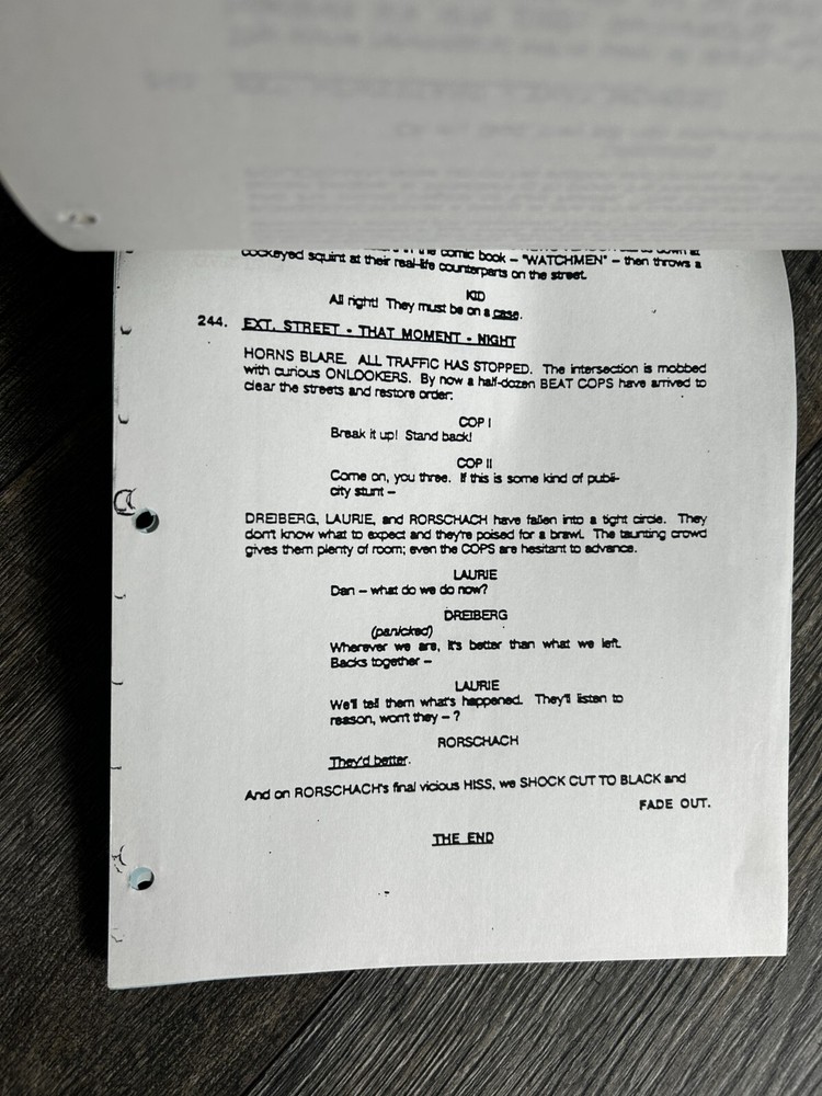 WATCHMEN Script Movie Screenplay Sam Hamm 1stDraft 1988 missing 1st pg DC Comics