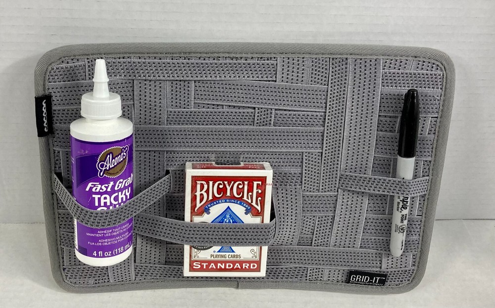 Luggage Accessory Organizer Overlapping Grid Gray