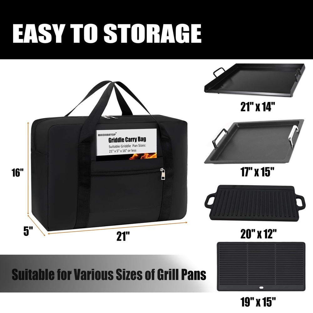 Griddle Carry Bag,Grill Accessory Storage,Large Griddle Accessories Storage B...