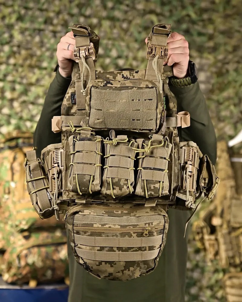 Plate carrier with 4 quick-release points frion pixel💛💙