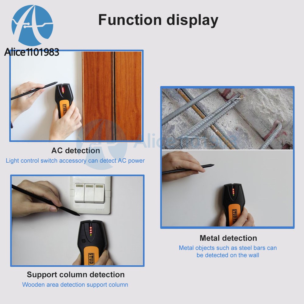 Home Stud Finder Wall Scanner Handheld Cable Wire Metal Detector Meter Tester