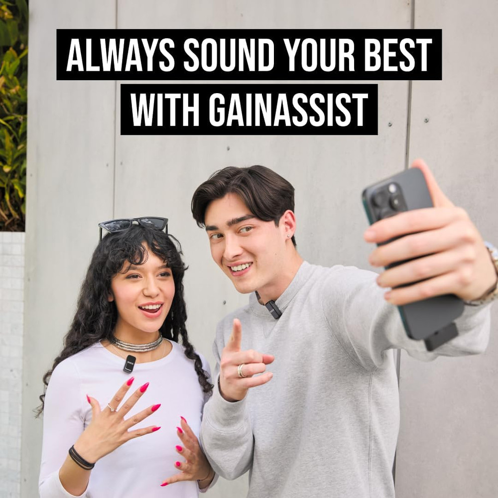 Wireless Micro - Compact Wireless Microphone, Two Mics with Charge Case for Smar