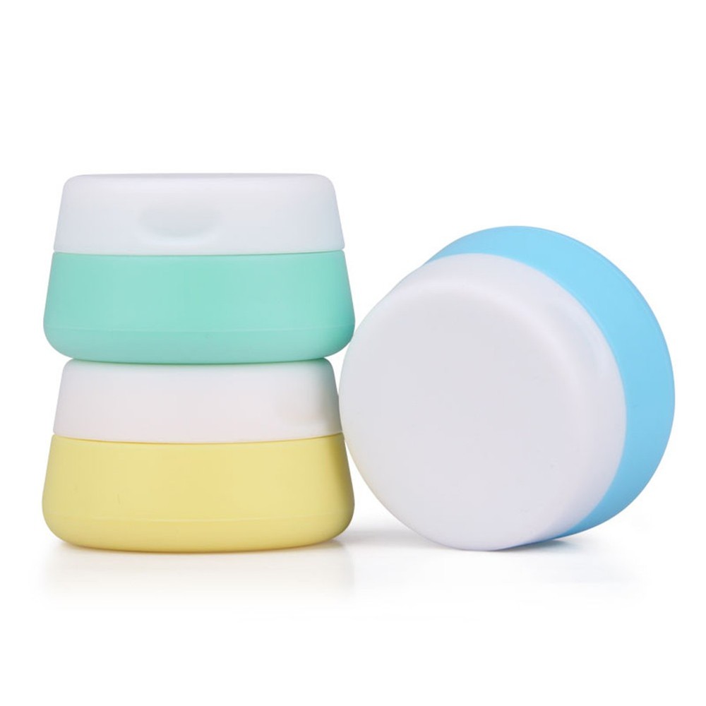 3 Pcs Silicone Containers Makeup Candy Jars with Lids Empty for Creams
