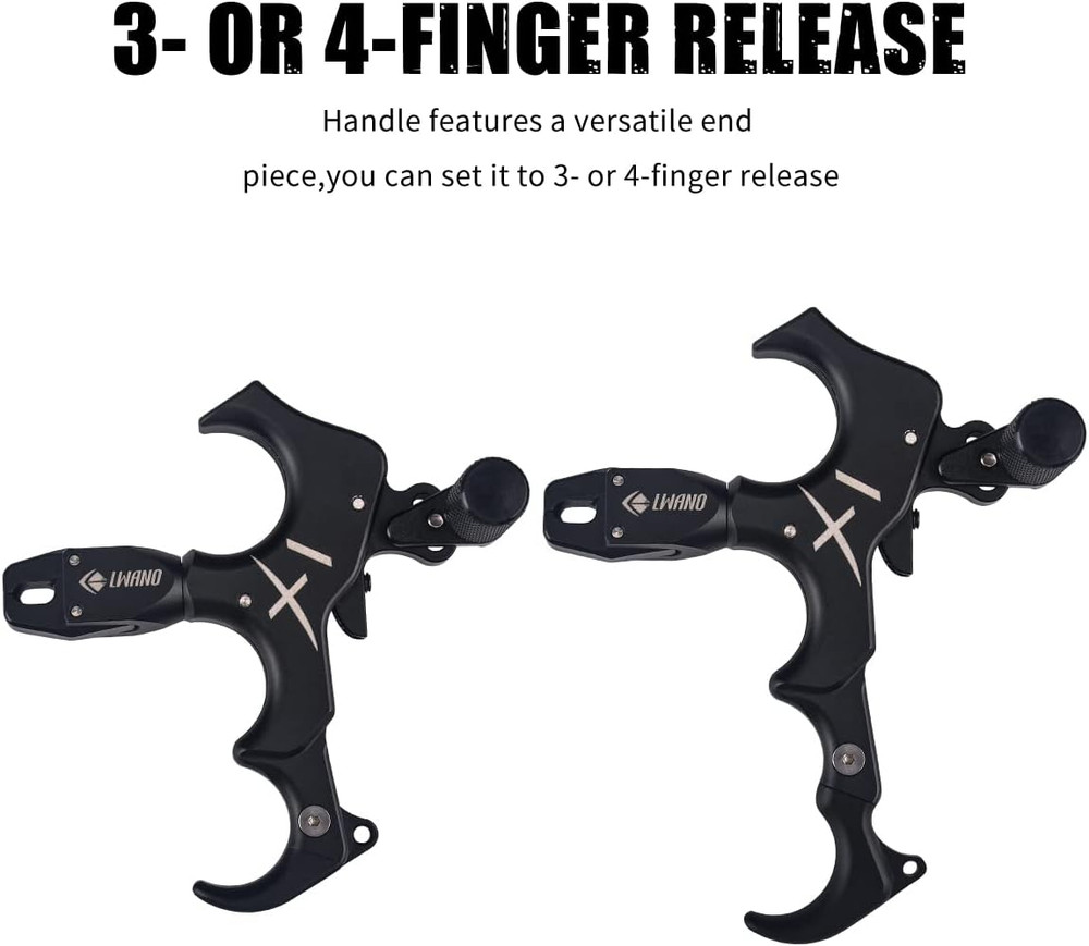 X1 Compound Bow Thumb Bow Release, 3&4 Finger Grip Adjustable Archery Release Ai