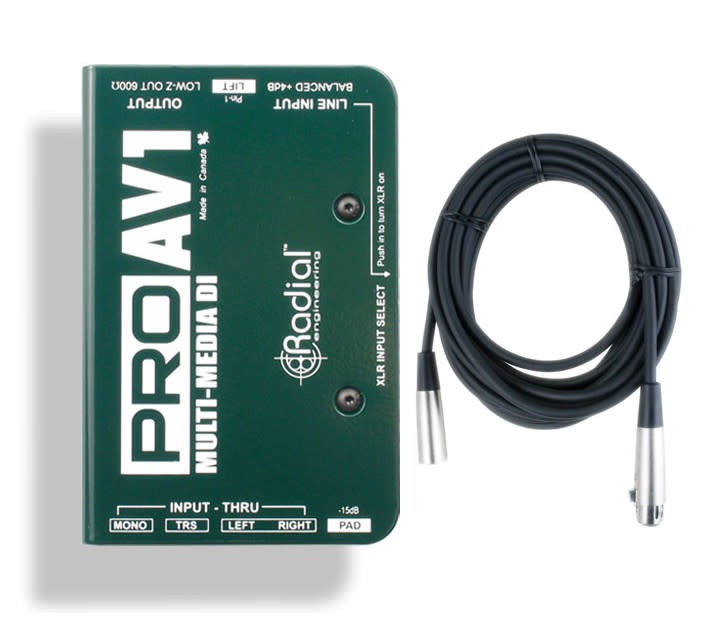 Radial Engineering ProAV1 Passive MultiMedia Direct Box DI w/ Mic Cable