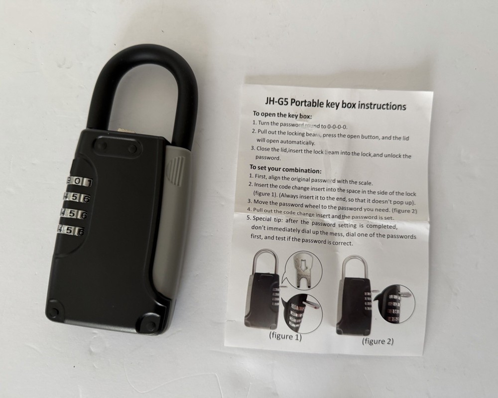 Portable Key Lock Box Padlock Combination
