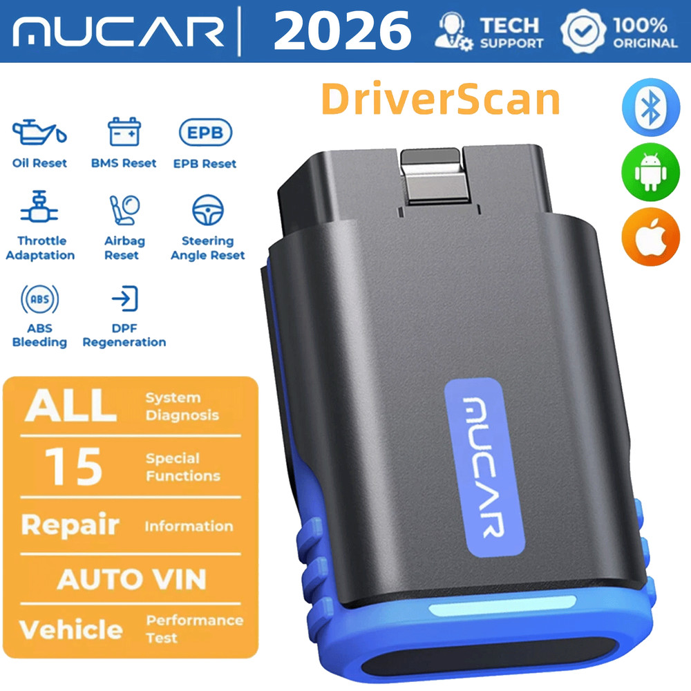 MUCAR DriverScan Bluetooth OBD2 Car Diagnostic Scanner Full System Active Test