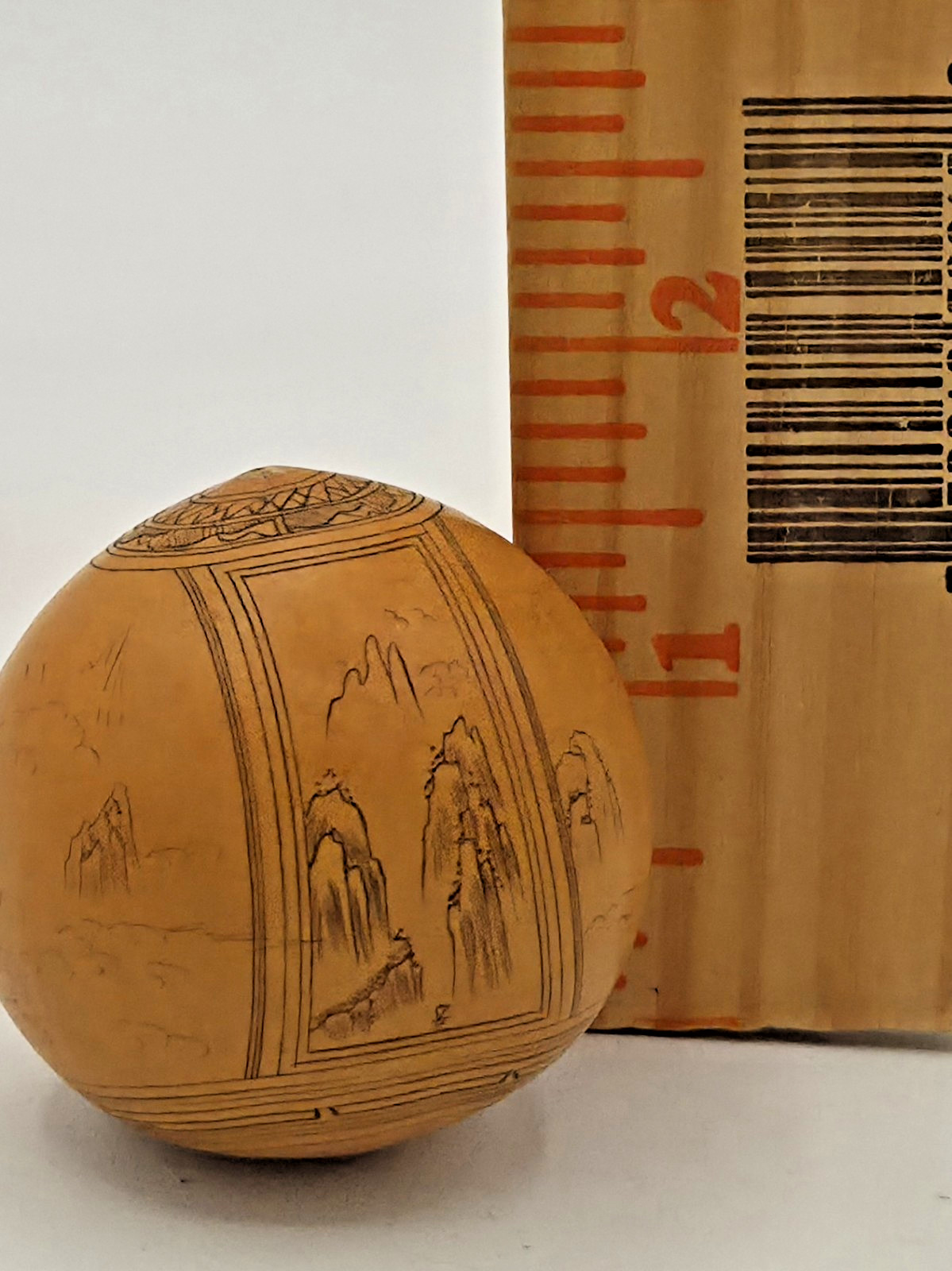 Chinese Lanzhou Etched Gourd Rattle Sun Wukong Monkey King Journey to the West