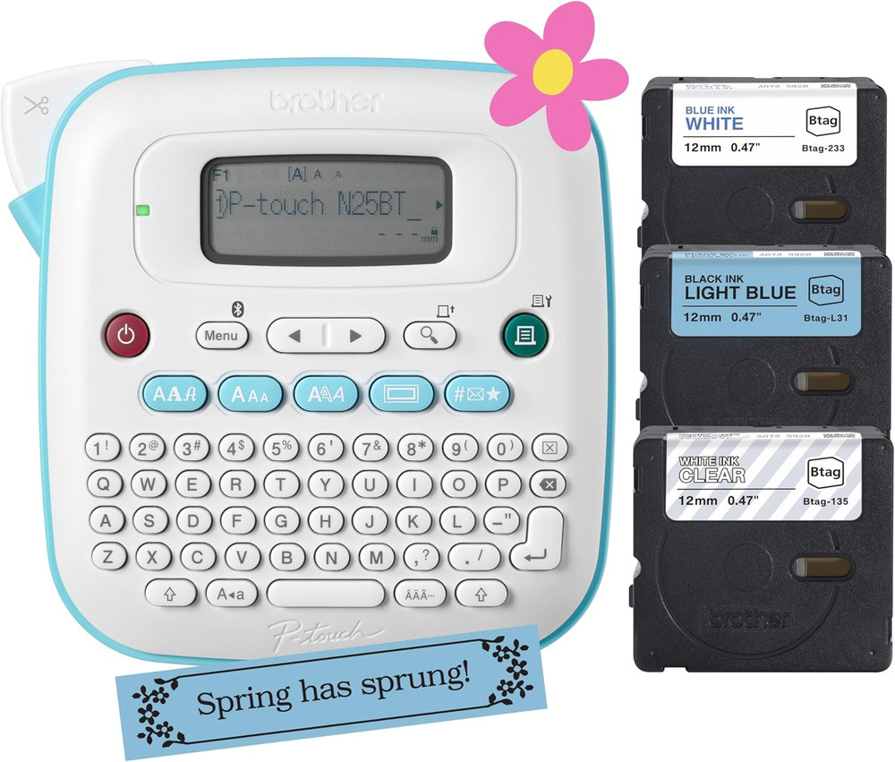 P-Touch -N25BTV3 Personal Connected Label Maker, Bluetooth (Bundle), Design&Prin