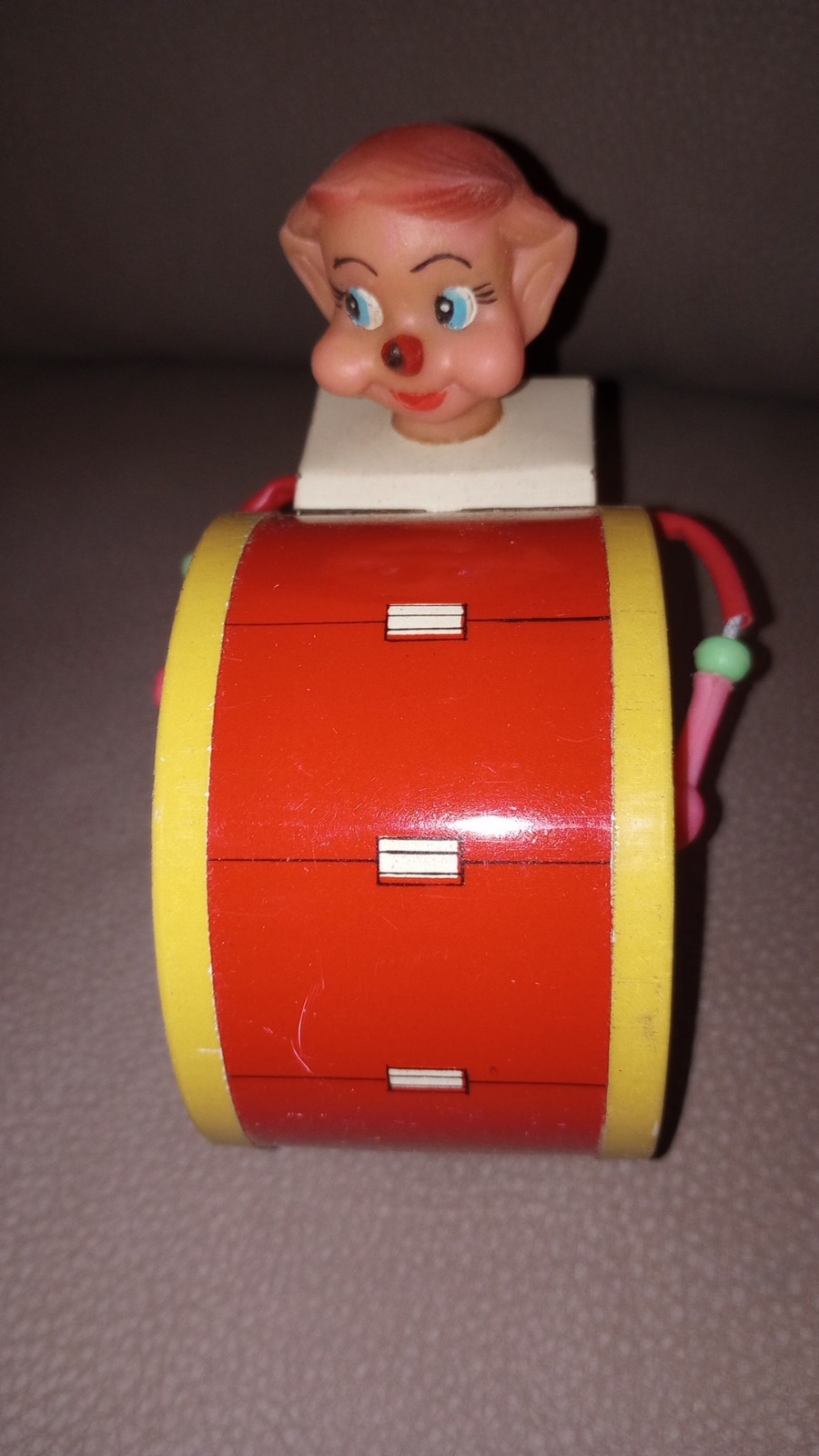 VINTAGE TIN WINDUP TOY CHARLIE DRUMMER MADE IN INDIA W/ BOX