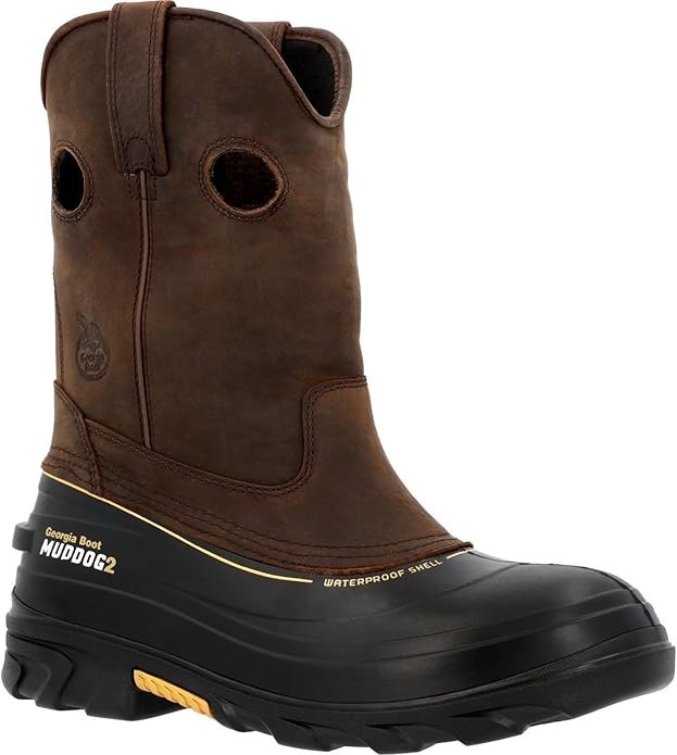 Georgia Boot Muddog 2 Work Wellington, Dark Brown