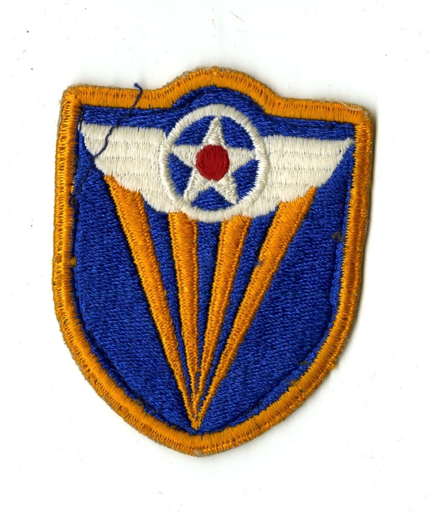 4th Air Force White Back Patch WWII Vintage Pacific Coast States