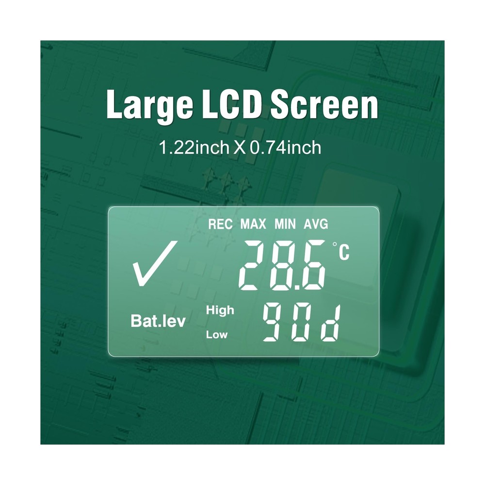 Freshliance Temperature Data Logger LCD Single Use with PDF Report 30Days 50P...