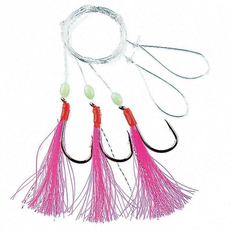 Fladen 3 Hook Pink Feathers Hook Size 3/0