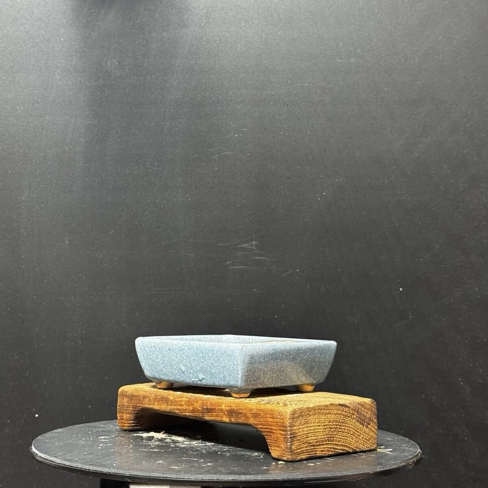 Japanese Bonsai Pot Rectangular 10cm Light Blue Mihashira Ceramic Planter New