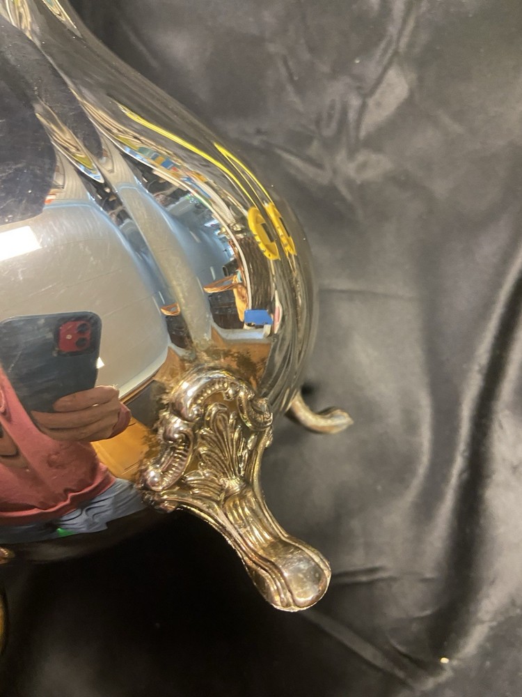 Vintage 80s Sheffield Silver Co Footed Water Pitcher Holloware S8506 9" Tall