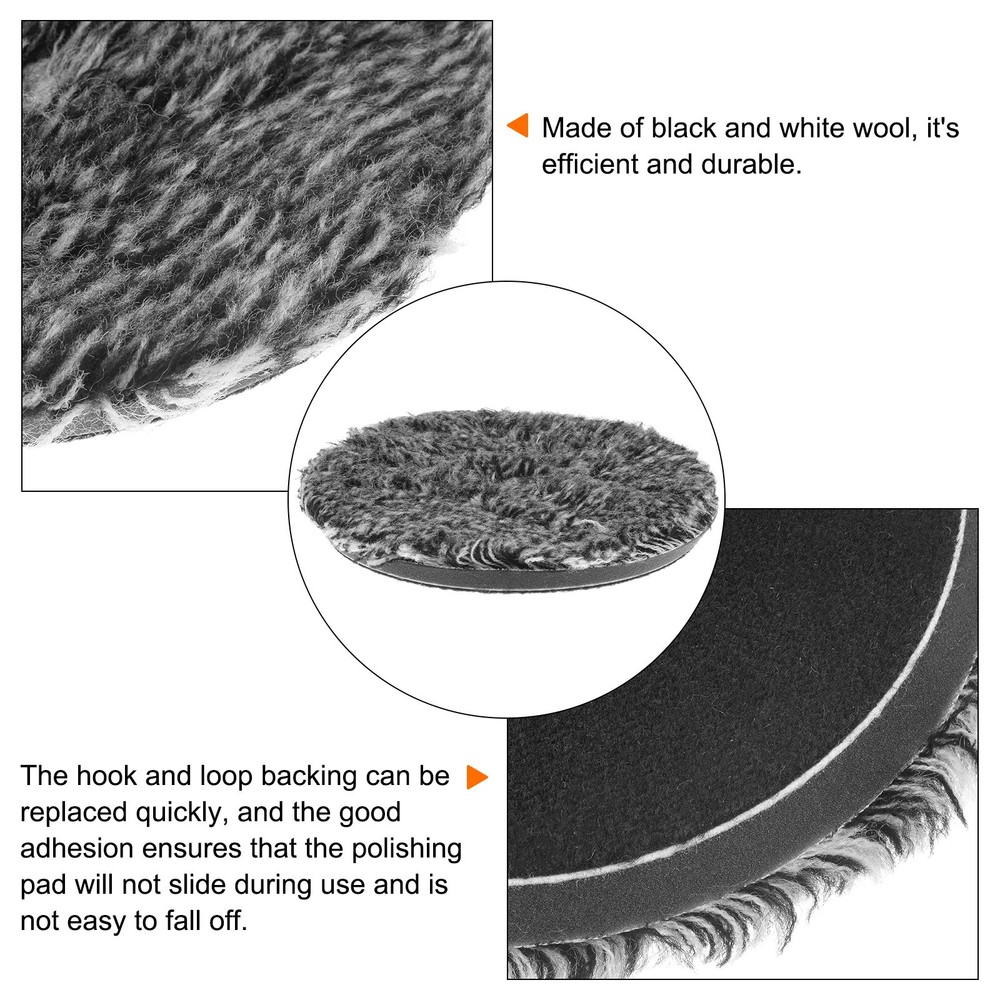 Wool Cutting Pad, 6 inch Microfiber Buffing Polishing Pads