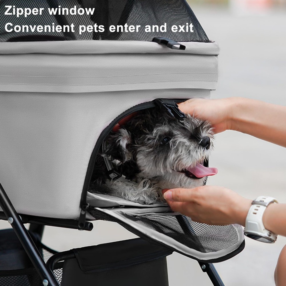 Pet Stroller for Medium Small Dogs/Cats - 4 Wheels Foldable Dog Stroller with...