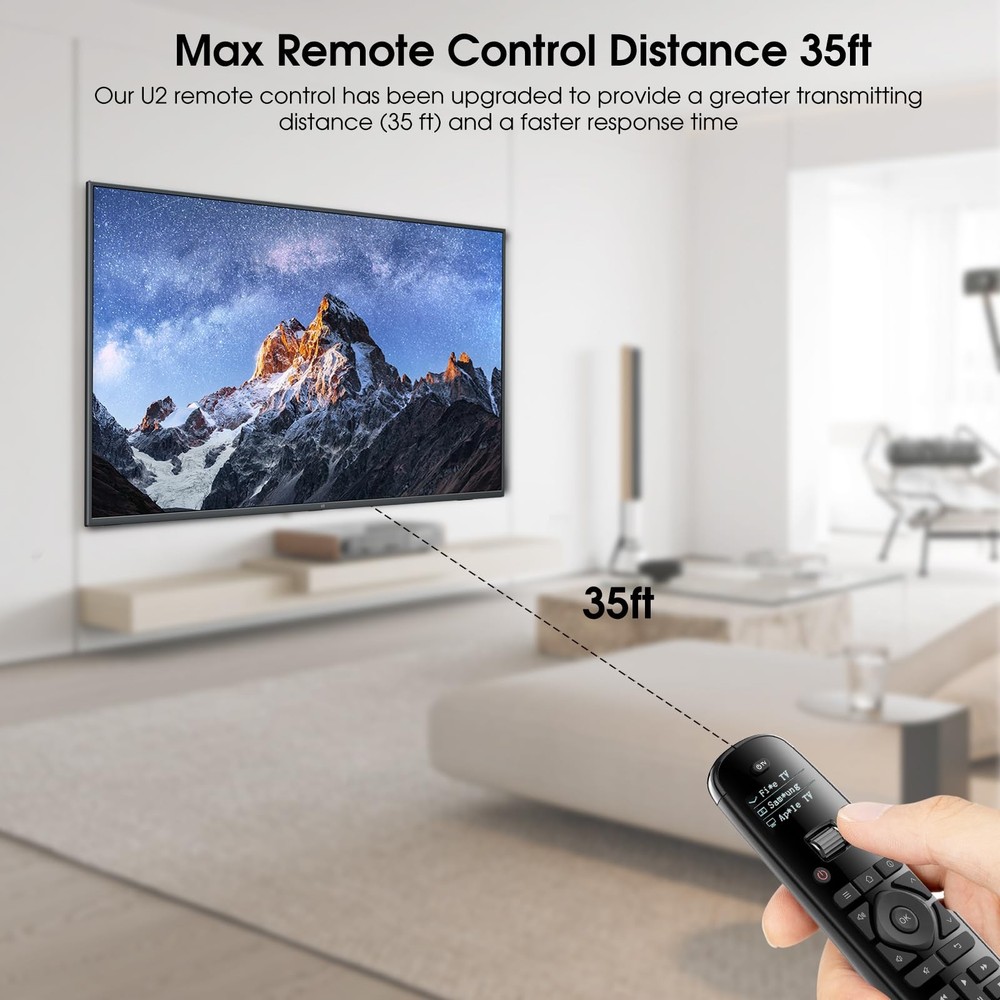 SofaBaton U2 Universal Remote with Backlit Button and Upgraded Scroll Black