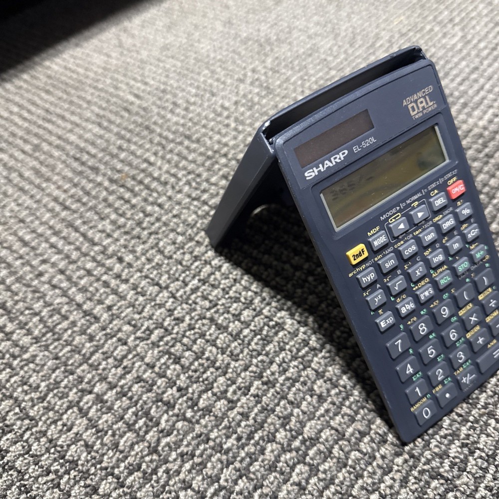 Vintage Sharp EL-520L Scientific/Statistic Calculator - TESTED With Case