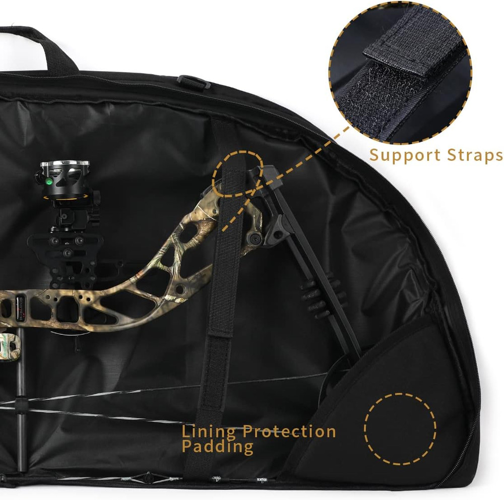 Compound Bow Case Soft Lightweight Archery Bag w/ Arrow Pocket Backpack Straps