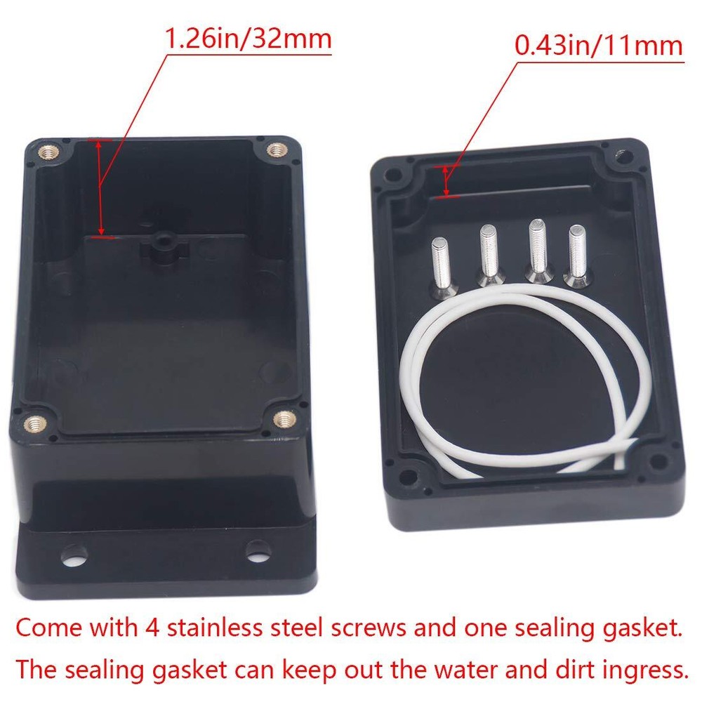 2packs Junction Box Ip65 Waterproof Abs Plastic Electrical Project Case Power Ju