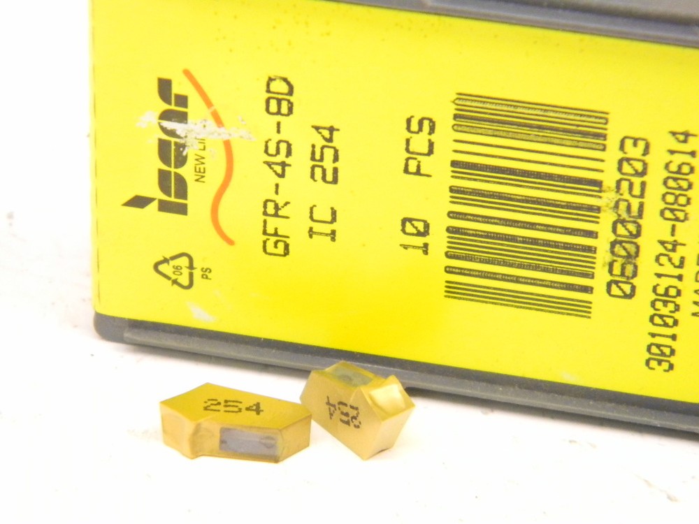 New Surplus 10pcs. Iscar  GFR 4S-8D Grade: IC254 Carbide Inserts