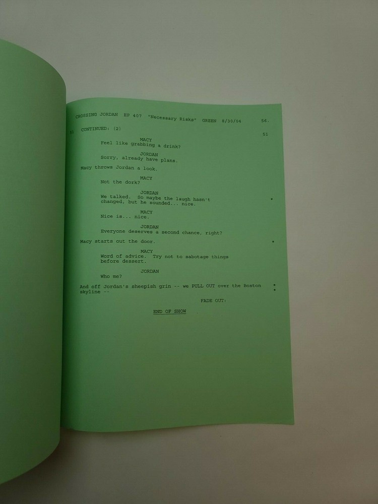 CROSSING JORDAN / Sharon Lee Watson 2004 TV Script, Amy Aquino "Necessary Risks"