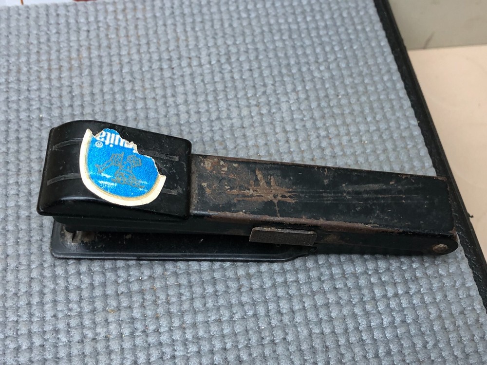 Vintage Bostitch Black Metal Stapler Small Locking Desktop