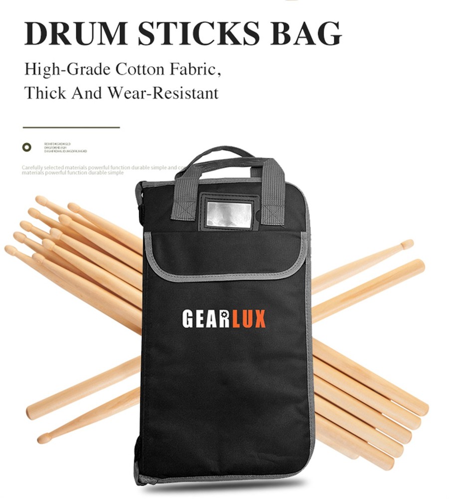 Gearlux 12-Pair Drumstick Bag with 8mm Padding