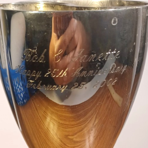 Silver Plated Celebration Cup Split Chalice Goblet 8.5" Tall